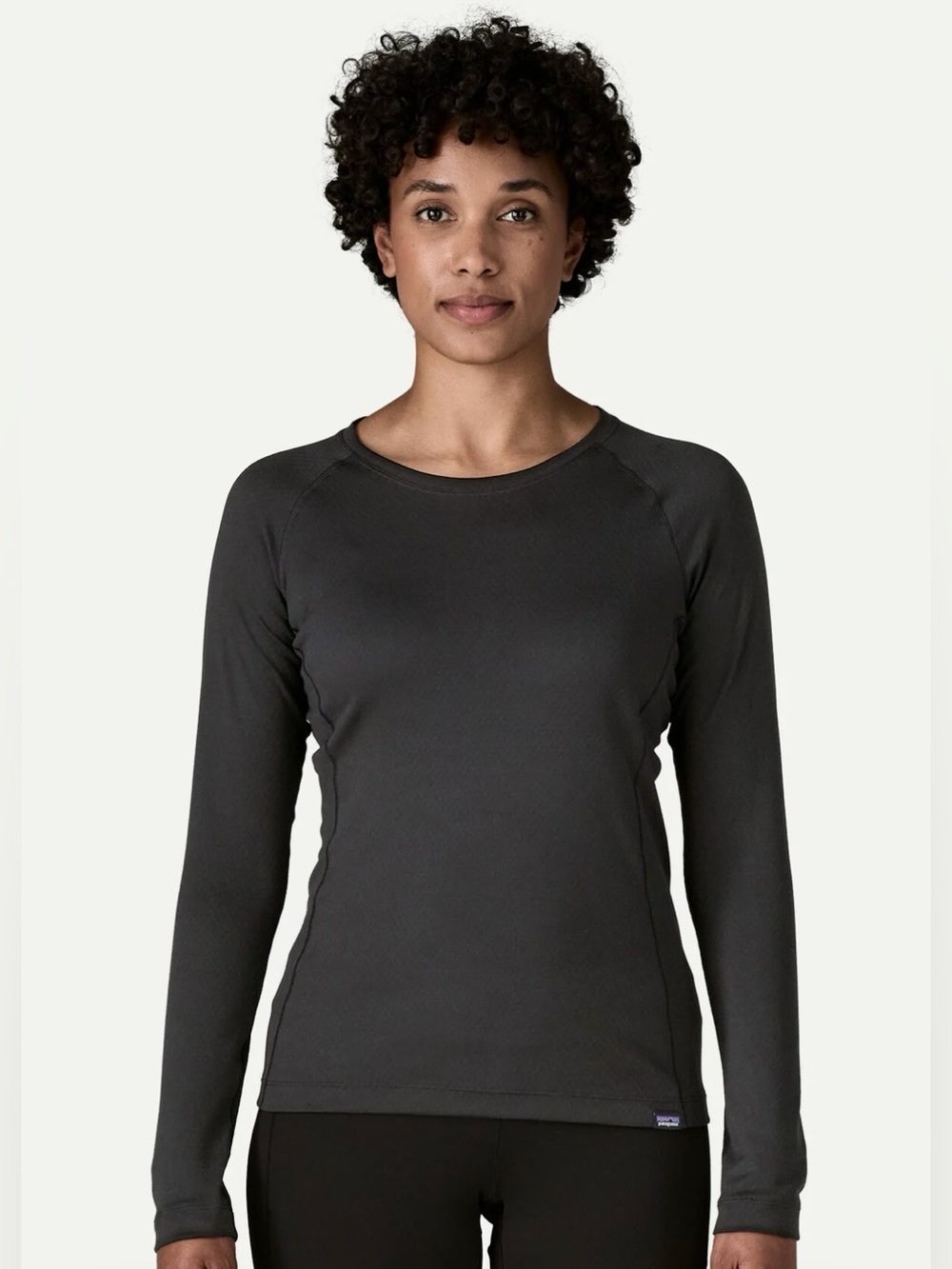 Women’s Patagonia Capilene Midweight Crewneck Base Layer Black / Grey sz Large